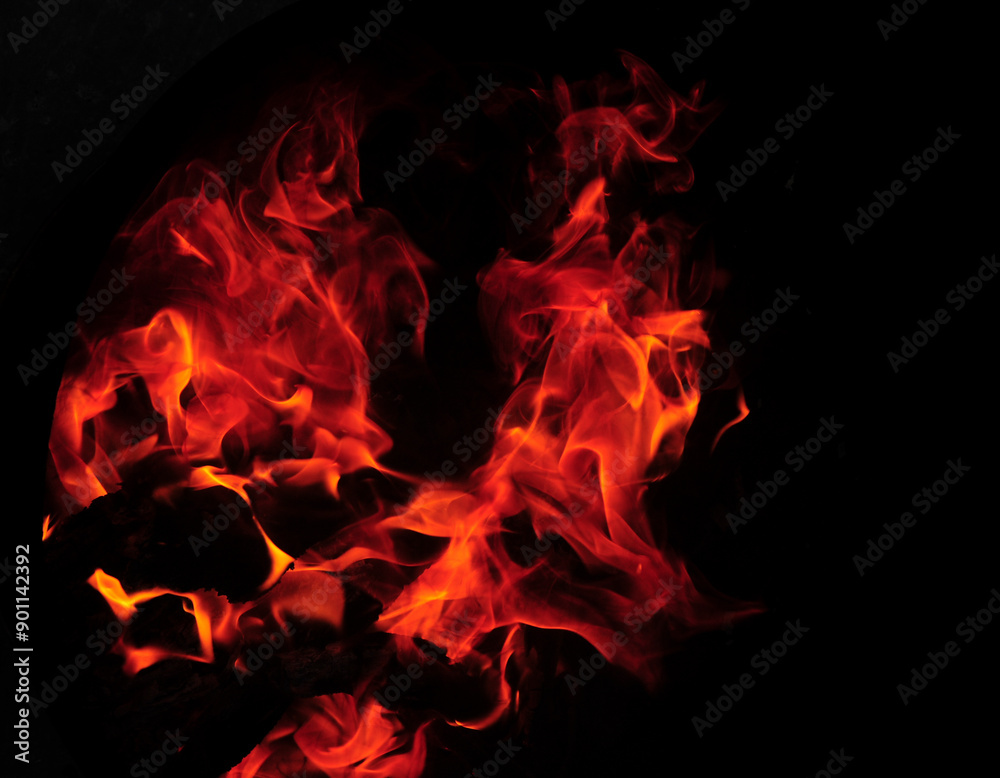 Fototapeta premium burning fire in the dark