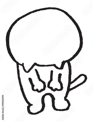 目が細いかわいい白猫のキャラの日常