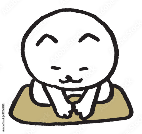 目が細いかわいい白猫のキャラの日常