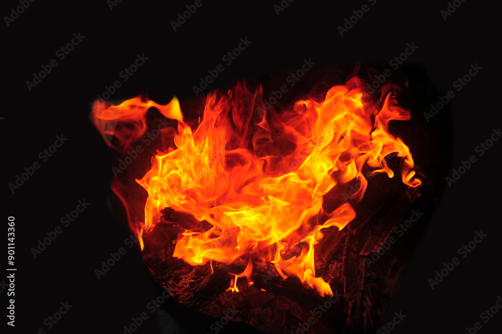 Fototapeta premium burning fire in the dark