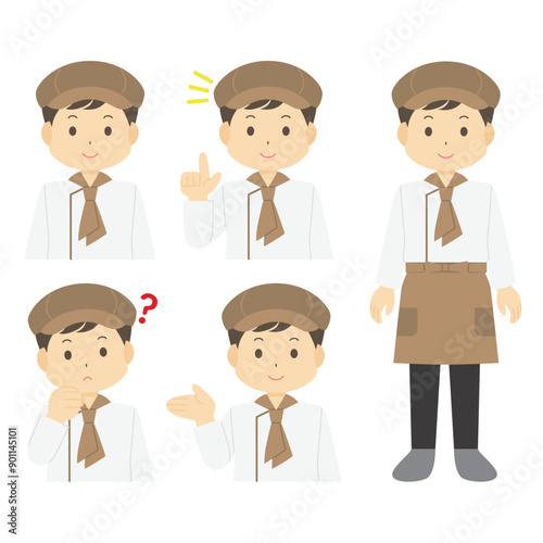 パン屋さん（男性）のイラスト