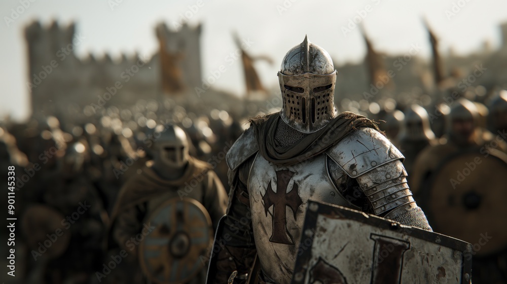 Massive knight with an imposing presence, clad in armor that glows with a silvery sheen. Knight wields an enormous shield Massive knight with an imposing presence, clad in armor that glows with a silvery sheen. Knight wields an enormous shield
