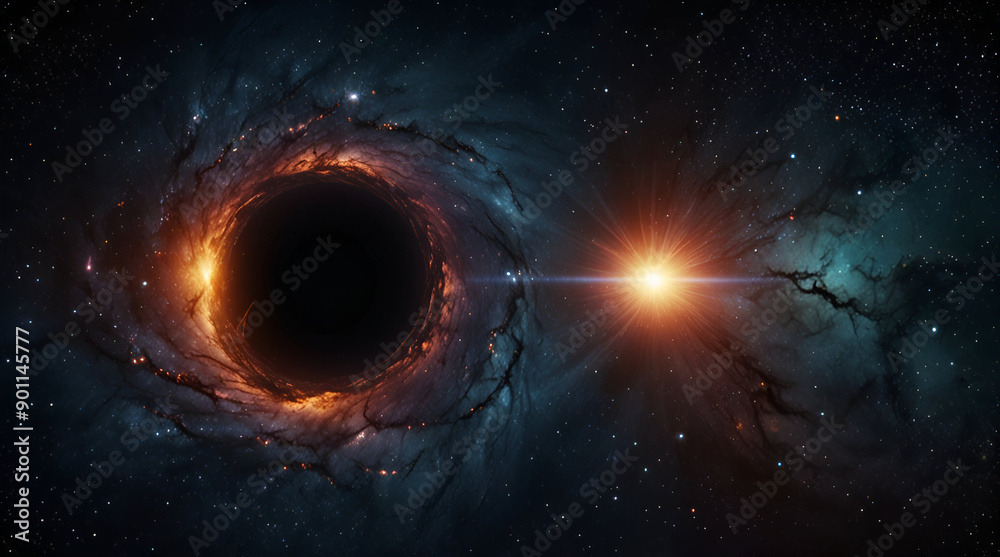 Big Planets and shining stars galaxy in space