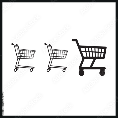 Silhouette shopping carts. cart vector silhouette. icon 