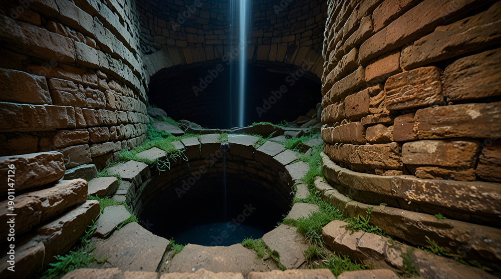 Man standing in empty futuristic passage