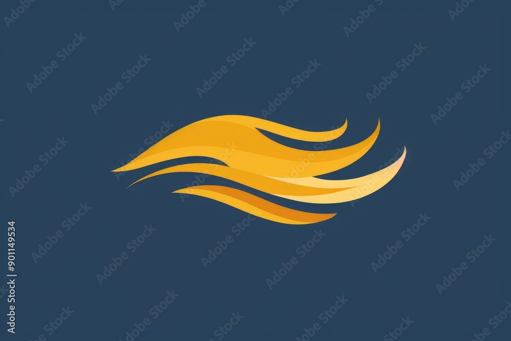 Abstract Yellow Flame Logo Design Abstract Yellow Flame Logo Design