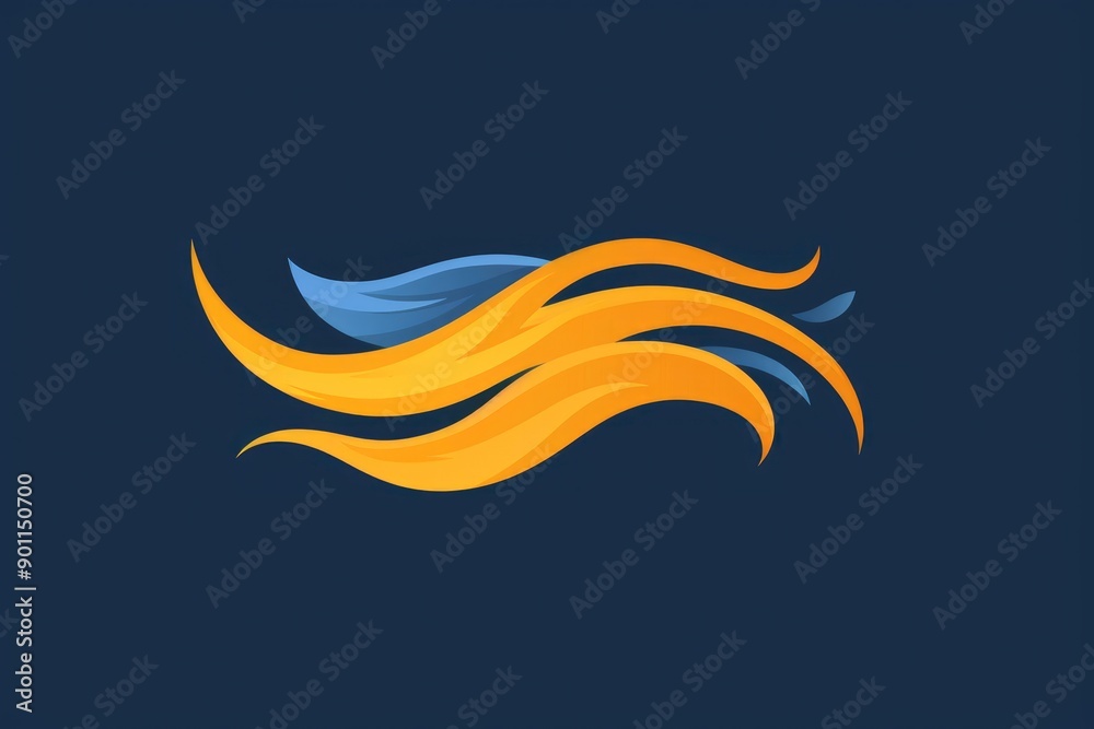 Abstract Waves Logo Design with Blue and Orange Colors Abstract Waves Logo Design with Blue and Orange Colors