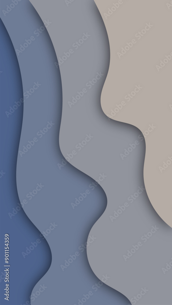 Abstract paper cut shape wave background