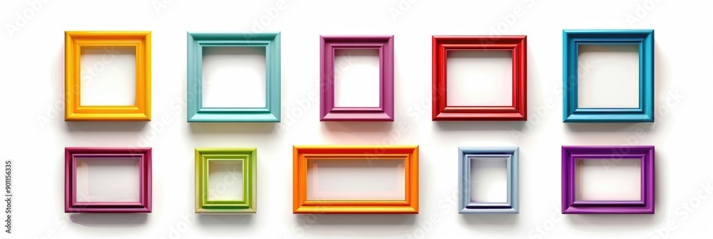 Colorful picture frame design on light background Colorful picture frame design on light background