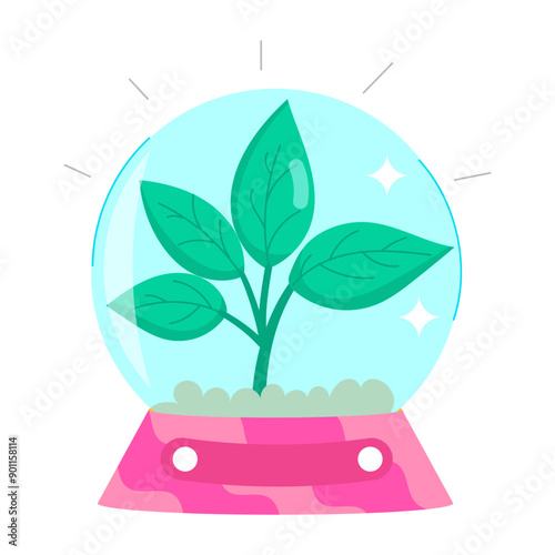 A save nature sticker in flat style 

