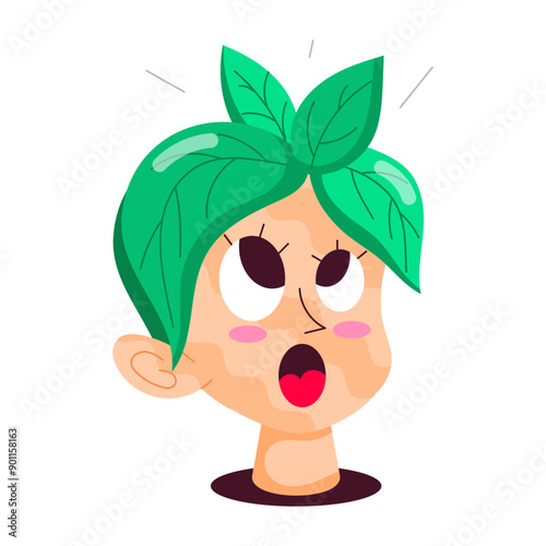 A cartoon style sticker of environmentalist


