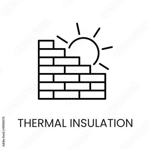 Thermal insulation line vector icon with editable stroke