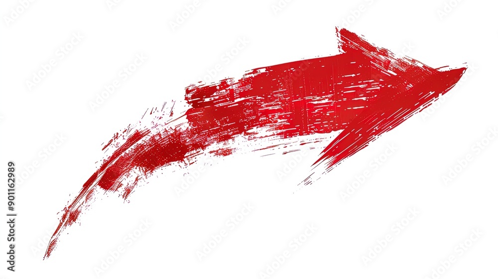 Bold Red Brushstroke Arrow for Directional Signage and Graphic Design Bold Red Brushstroke Arrow for Directional Signage and Graphic Design