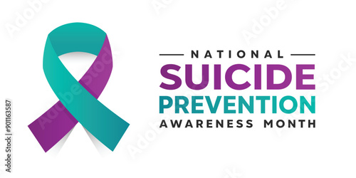National Suicide Prevention Awareness Month. Great for cards, banners, posters, social media and more. White background.