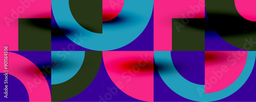 Neo memphis geometric pattern with circles, squares. Pop art abstract background for covers, banners, flyers and posters and other templates