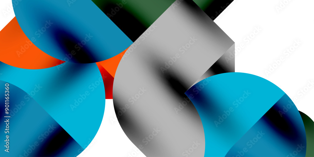 Shadow effect shiny circles and round triangles geometric modern art. Vector Illustration For Wallpaper, Banner, Background, Card, Book Illustration, landing page Shadow effect shiny circles and round triangles geometric modern art. Vector Illustration For Wallpaper, Banner, Background, Card, Book Illustration, landing page