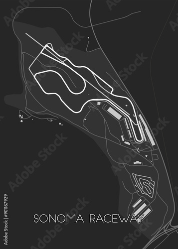 Sonoma Raceway map poster art