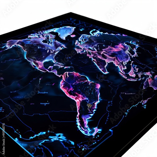 interactive holographic map showing the electoral map projection