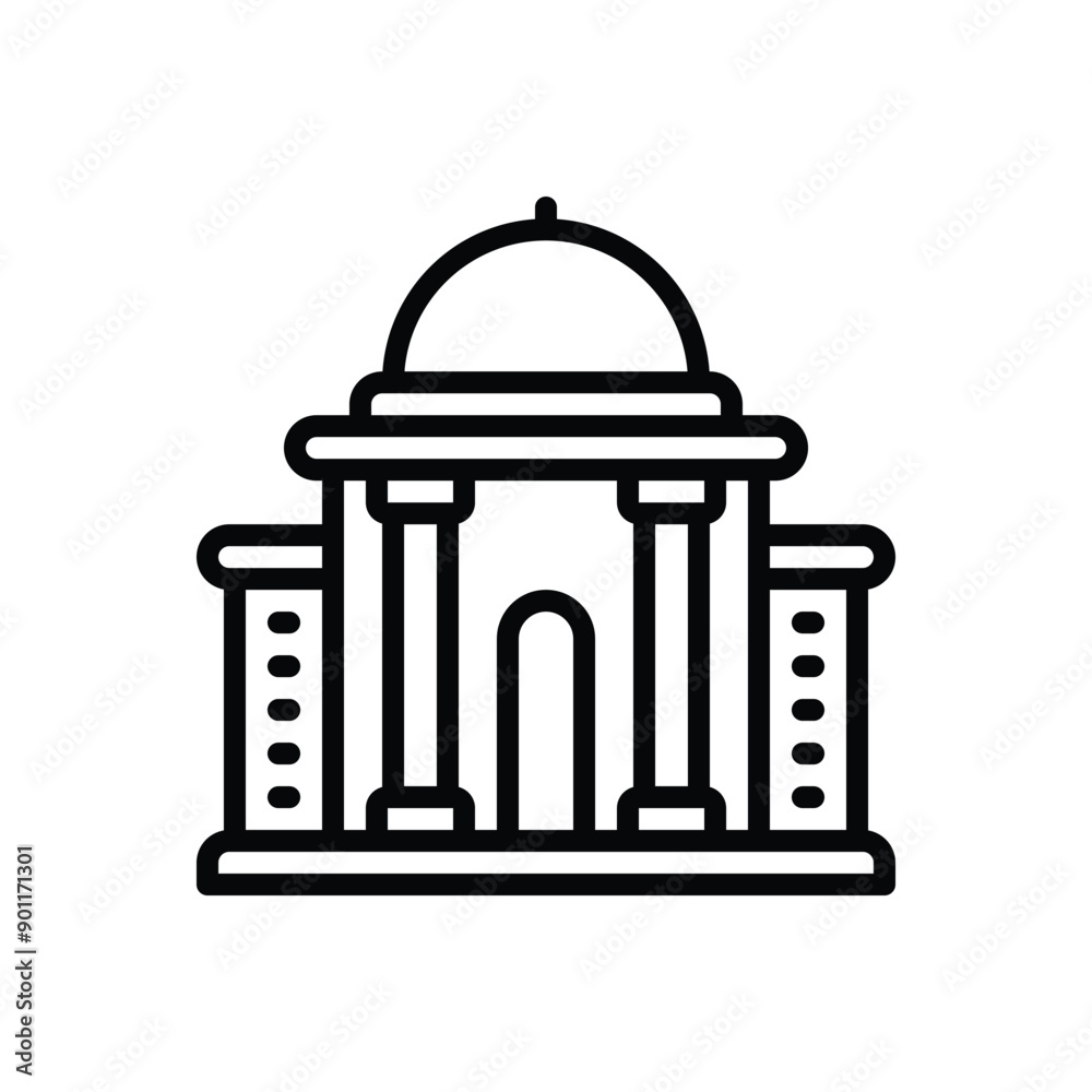 Black line icon for government Black line icon for government