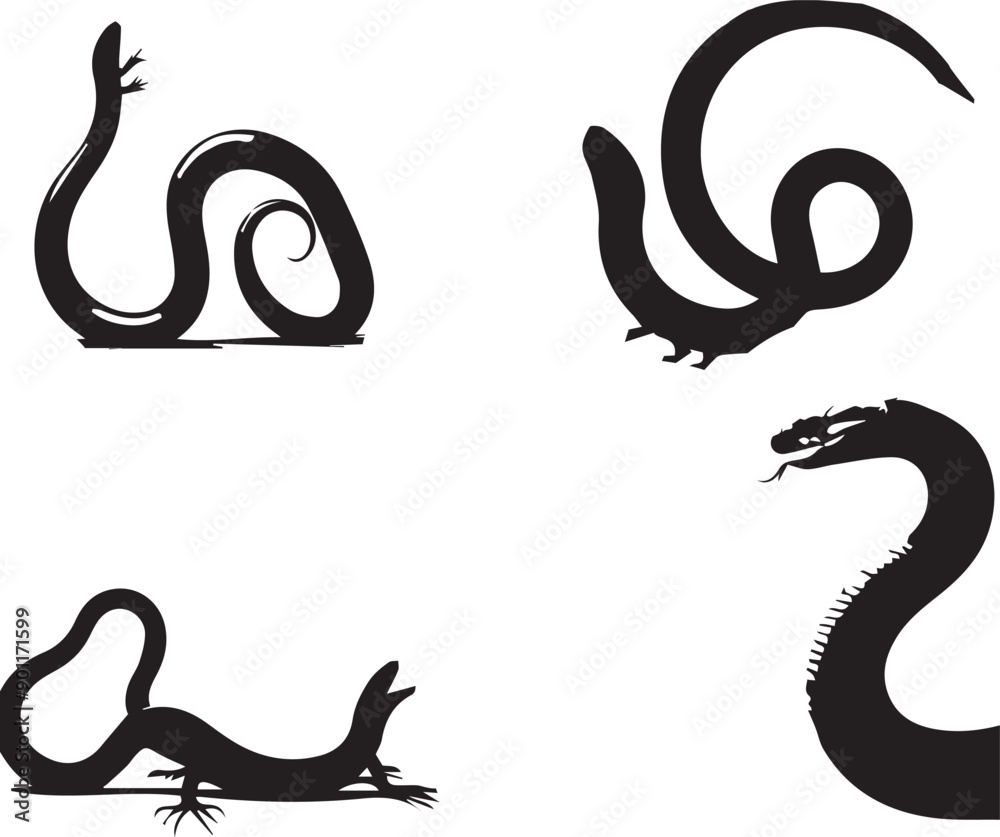 Obraz premium slow worm silhouette, slow worm icon, slow worm vector, 