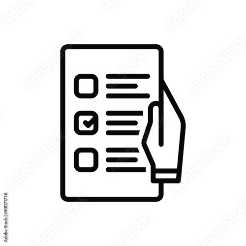 Black line icon for referendum