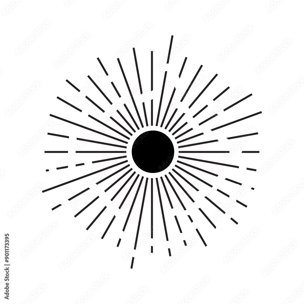 Obraz premium Sunrise lines isolated on white background