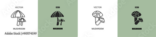 Mushroom icon line. Mushroom vector illustration.