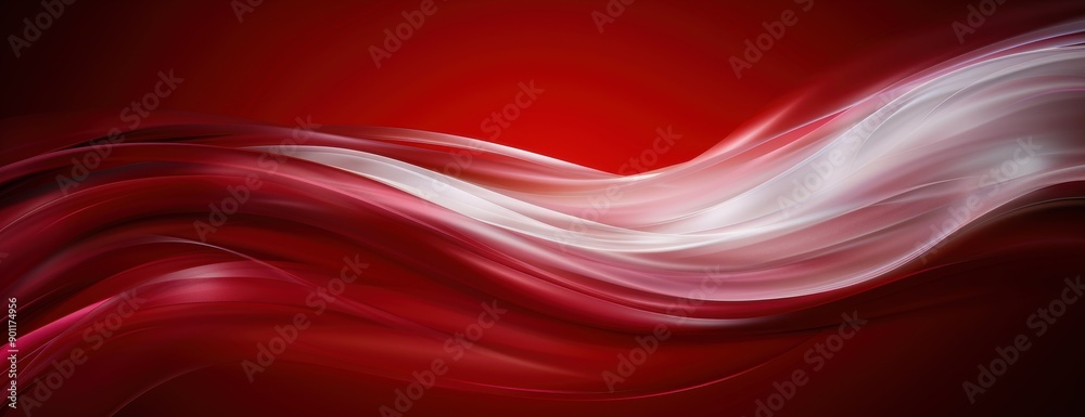 Obraz premium Flowing red and white abstract background