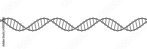 Seamless tileable illustration of a DNA molecule double helix fragment