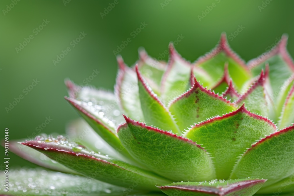 Close-up of a vibrant green and red succulent plant