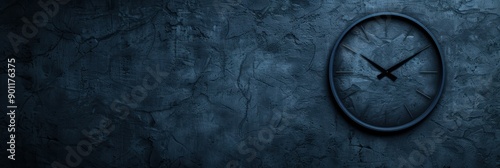 Wallpaper Mural dark concrete wall with analog clock Torontodigital.ca