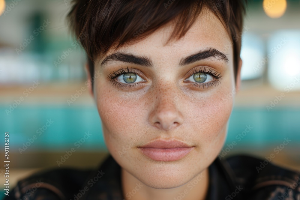 Captivating gaze of a young woman