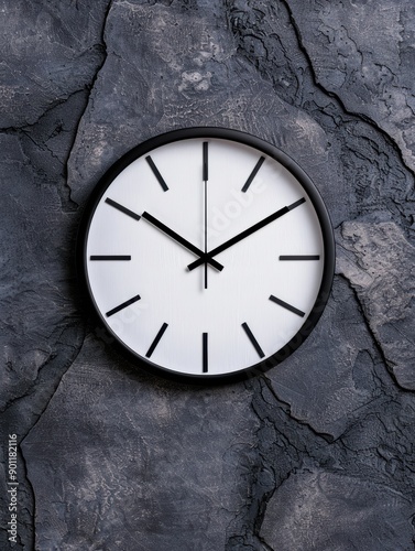 Wallpaper Mural modern minimalist wall clock on dark slate background Torontodigital.ca