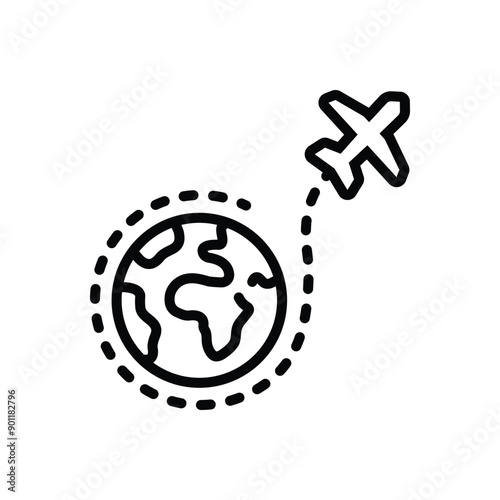 Black line icon for tourism