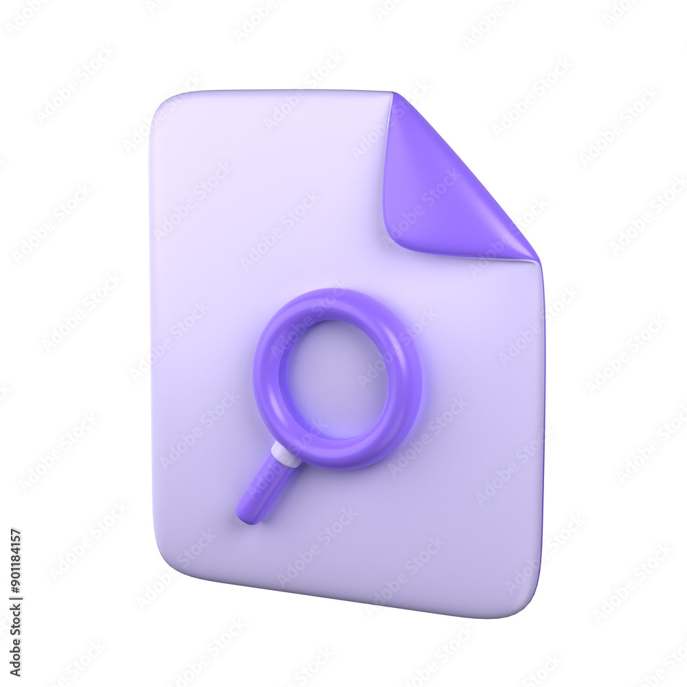 File Search 3D Icon Illustration File Search 3D Icon Illustration