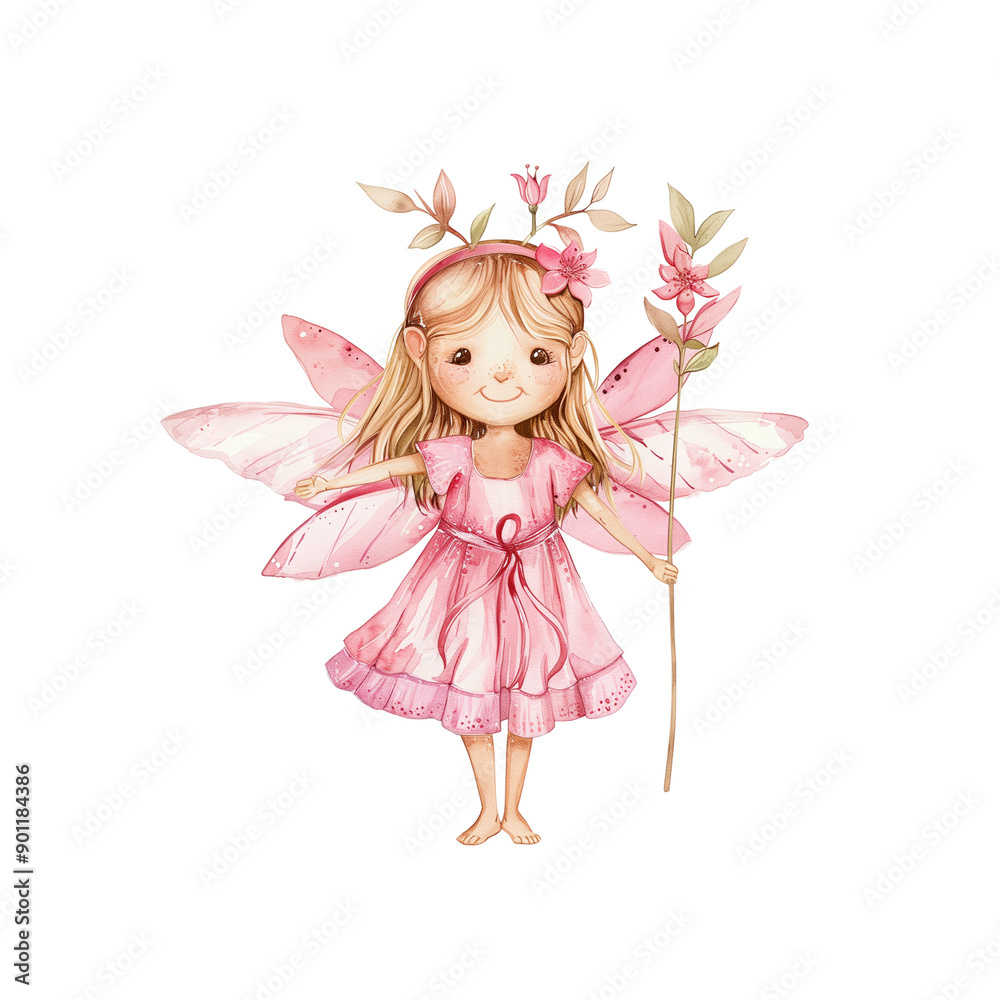 Pink fairy watercolor PNG file Transparent background Pink fairy watercolor PNG file Transparent background