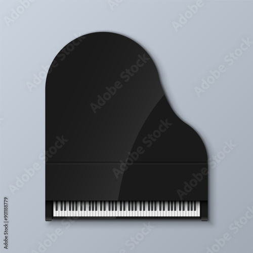 This elegant grand piano icon is perfect for creative designs with a music theme