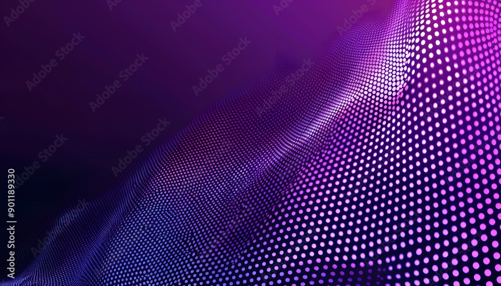Obraz premium Halftone pattern. Horizontal vector illustration. Pink dots, blue halftone texture. Color halftone gradient. Pop Art blue pink comics Background. Bright neon Dots Background.