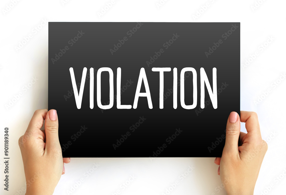 Violation text quote on card, concept background Violation text quote on card, concept background