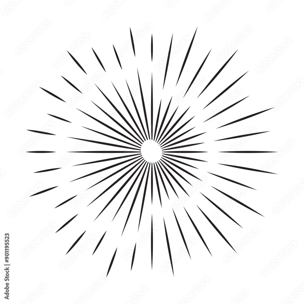 Obraz premium Sunburst line art element