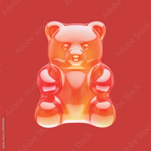 Shiny gummy bear candy illustration