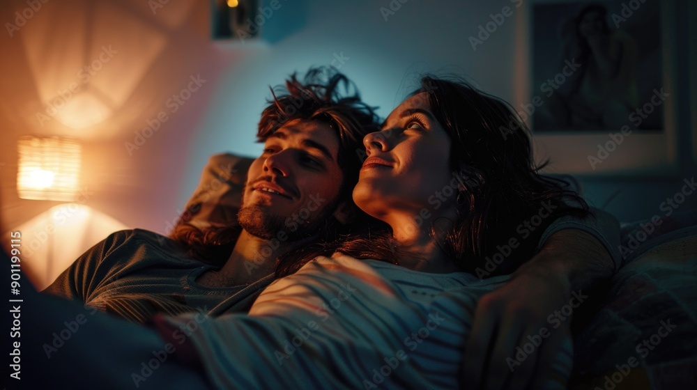 Couple sleeping in darkness Couple sleeping in darkness