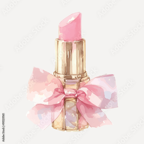 Elegant pink lipstick illustration