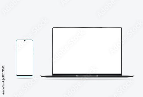 Laptop Mockup With Empty Screen
