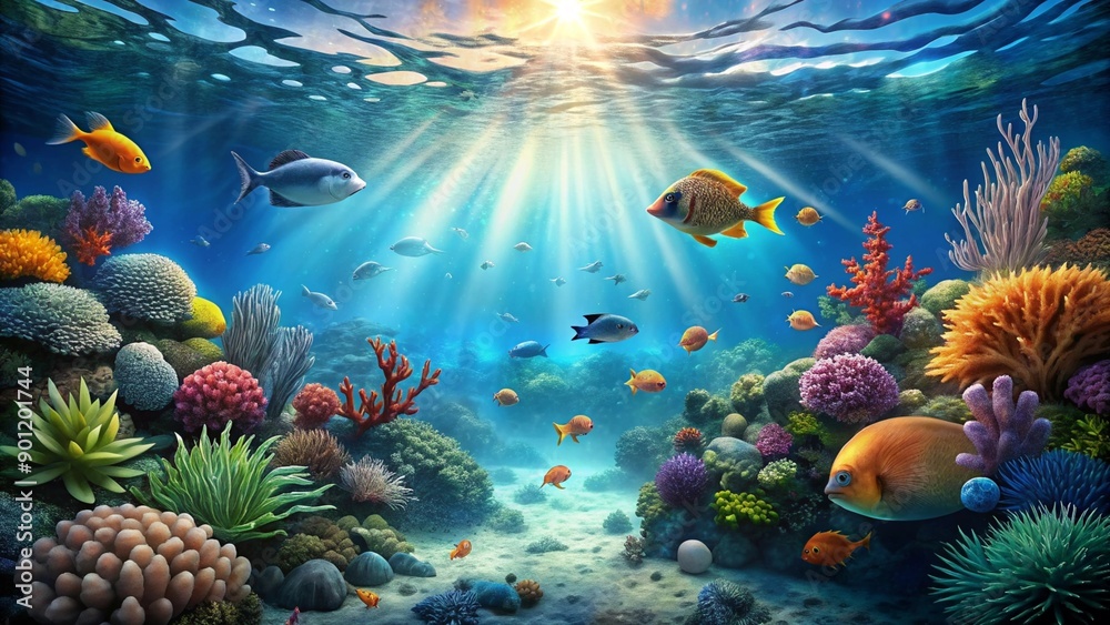 Naklejka premium tropical coral reef