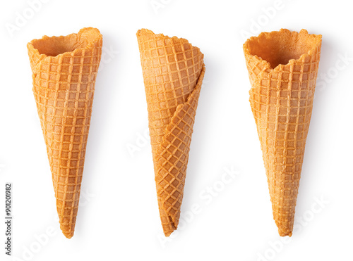 wafer cones on white background