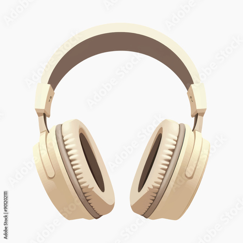 Beige over-ear headphones illustration