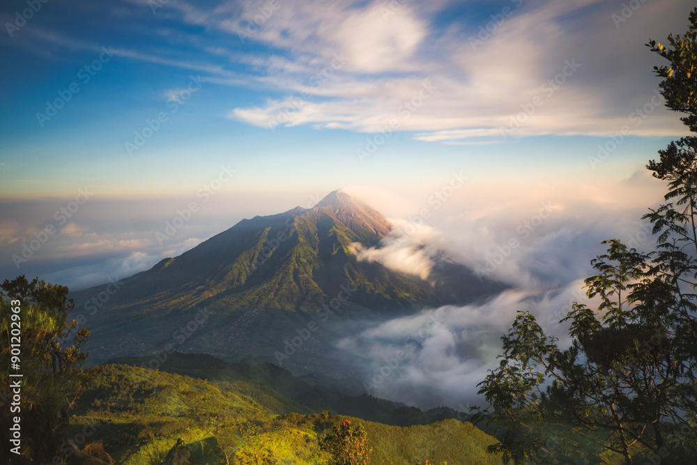 Fototapeta premium The great Merapi Volcano in Java Island, indonesia.