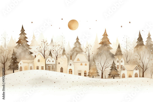 Gold christmas village outdoors nature plant.