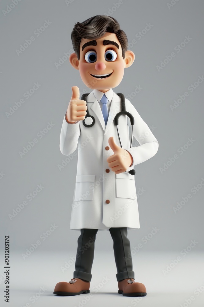 Cartoon Doctor Giving Thumbs Up Cartoon Doctor Giving Thumbs Up